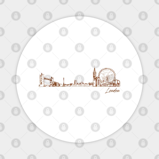 London hand drawn skyline Magnet by SerenityByAlex